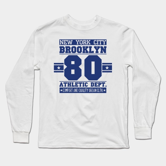 New York, Brooklyn, 80, athletic, sport Long Sleeve T-Shirt by lakokakr